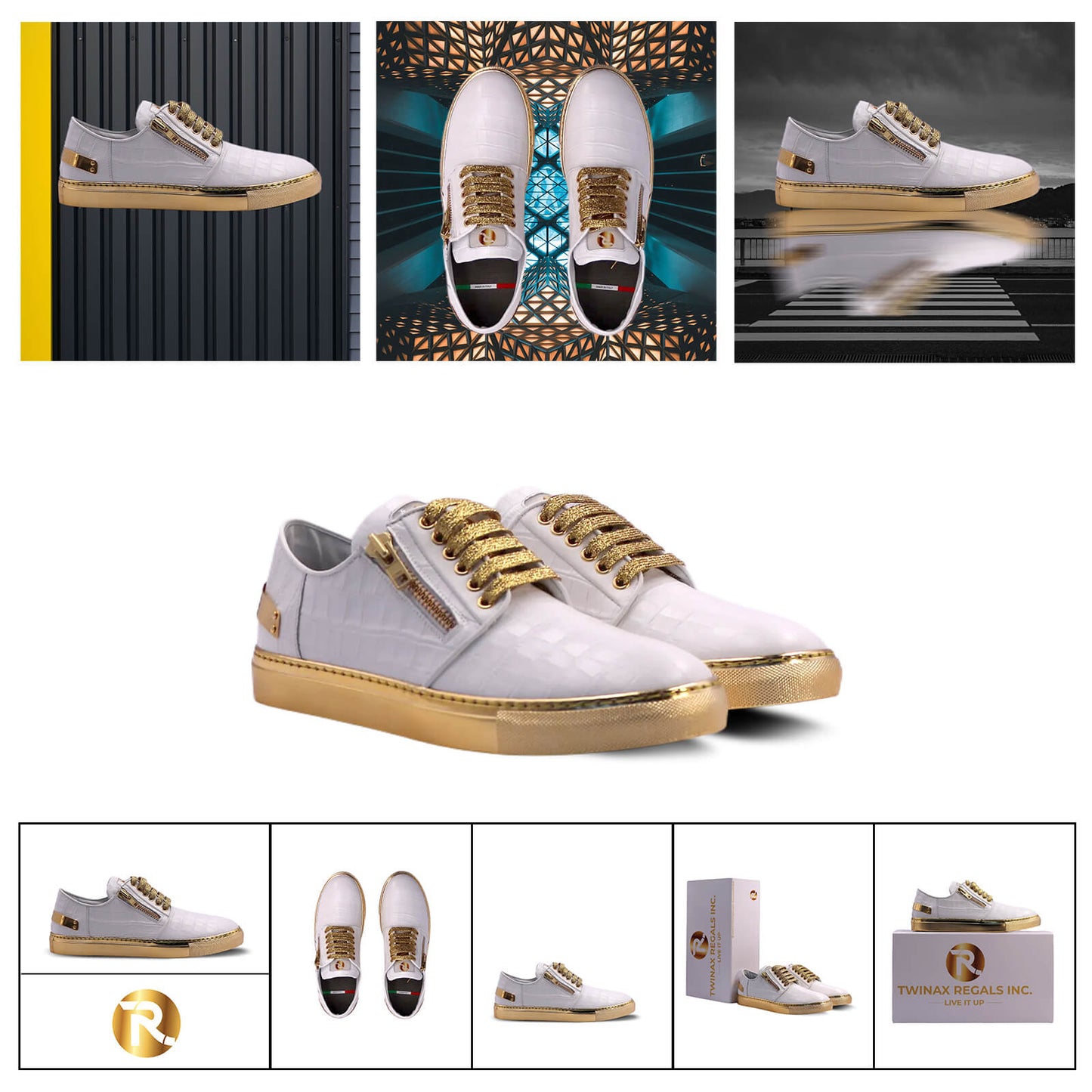Oblee Vanthelis Metal Sneakers - Stylish metallic sneakers designed for a futuristic and edgy look.