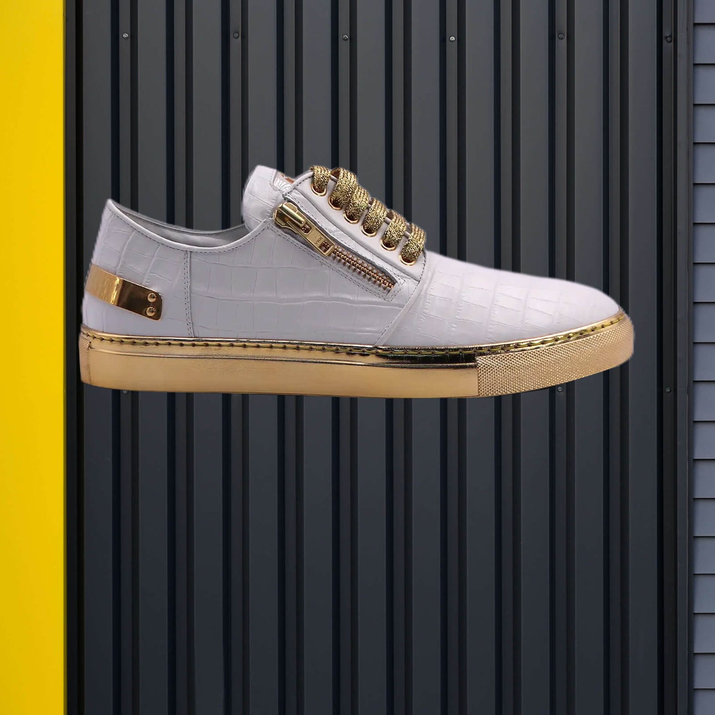 Oblee Vanthelis Metal Sneakers - Stylish metallic sneakers designed for a futuristic and edgy look.