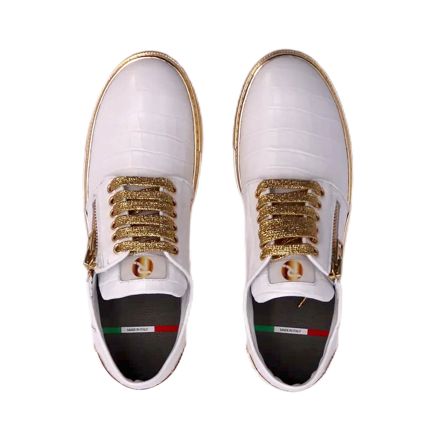 Oblee Vanthelis Metal Sneakers - Stylish metallic sneakers designed for a futuristic and edgy look.