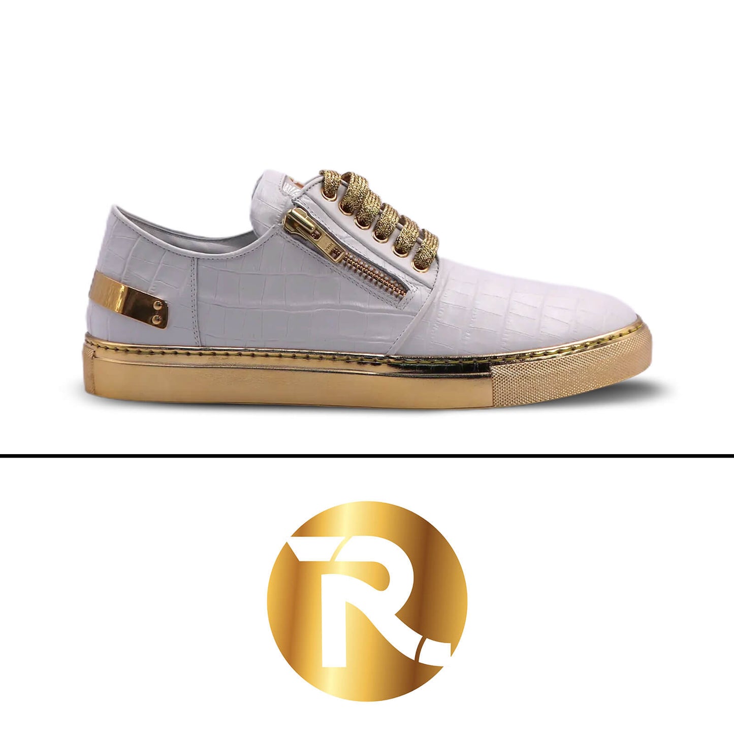 Oblee Vanthelis Metal Sneakers - Stylish metallic sneakers designed for a futuristic and edgy look.