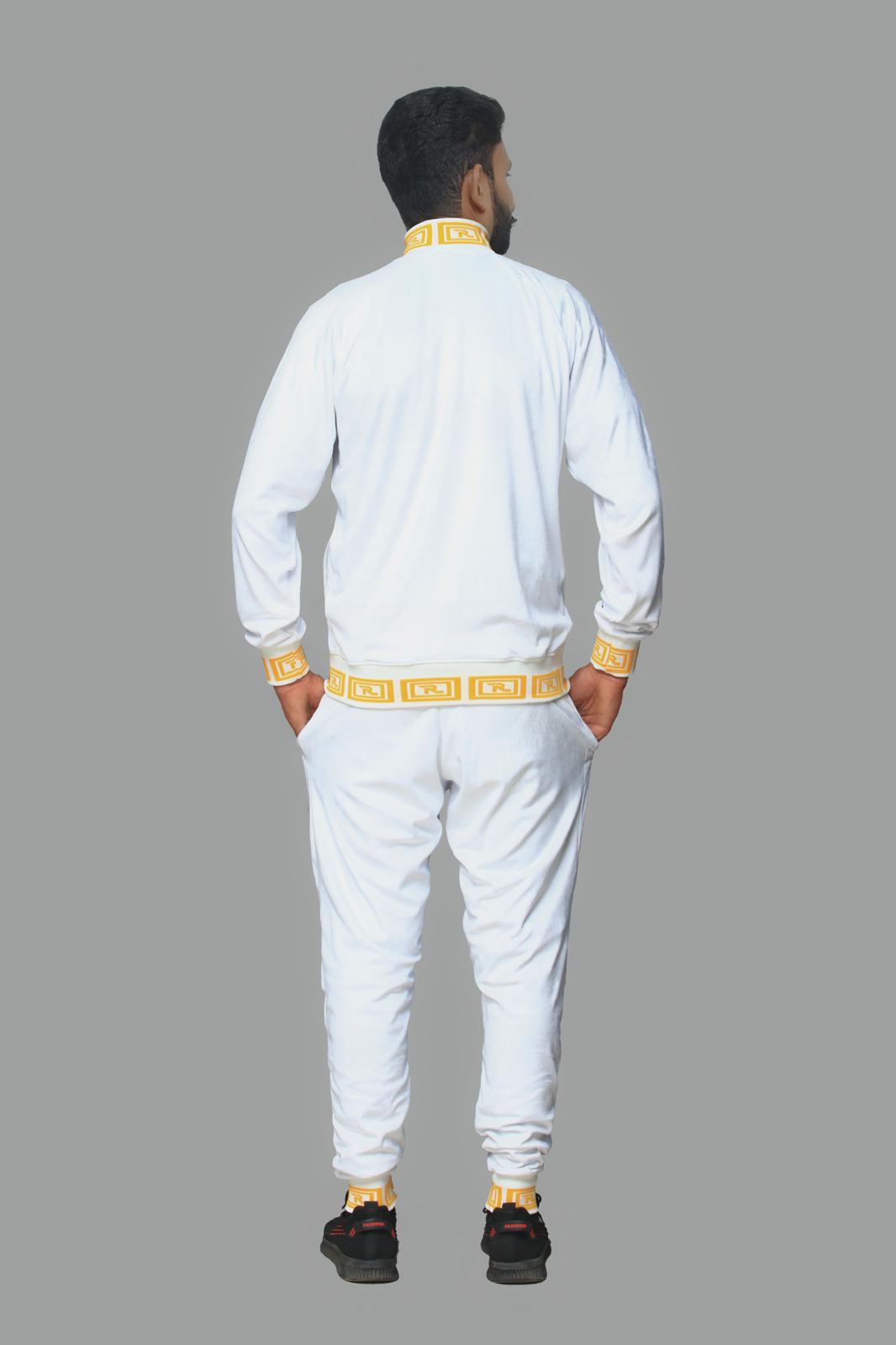 Classic Oblee Tracksuit White - A clean and modern white tracksuit designed for both casual and active wear.