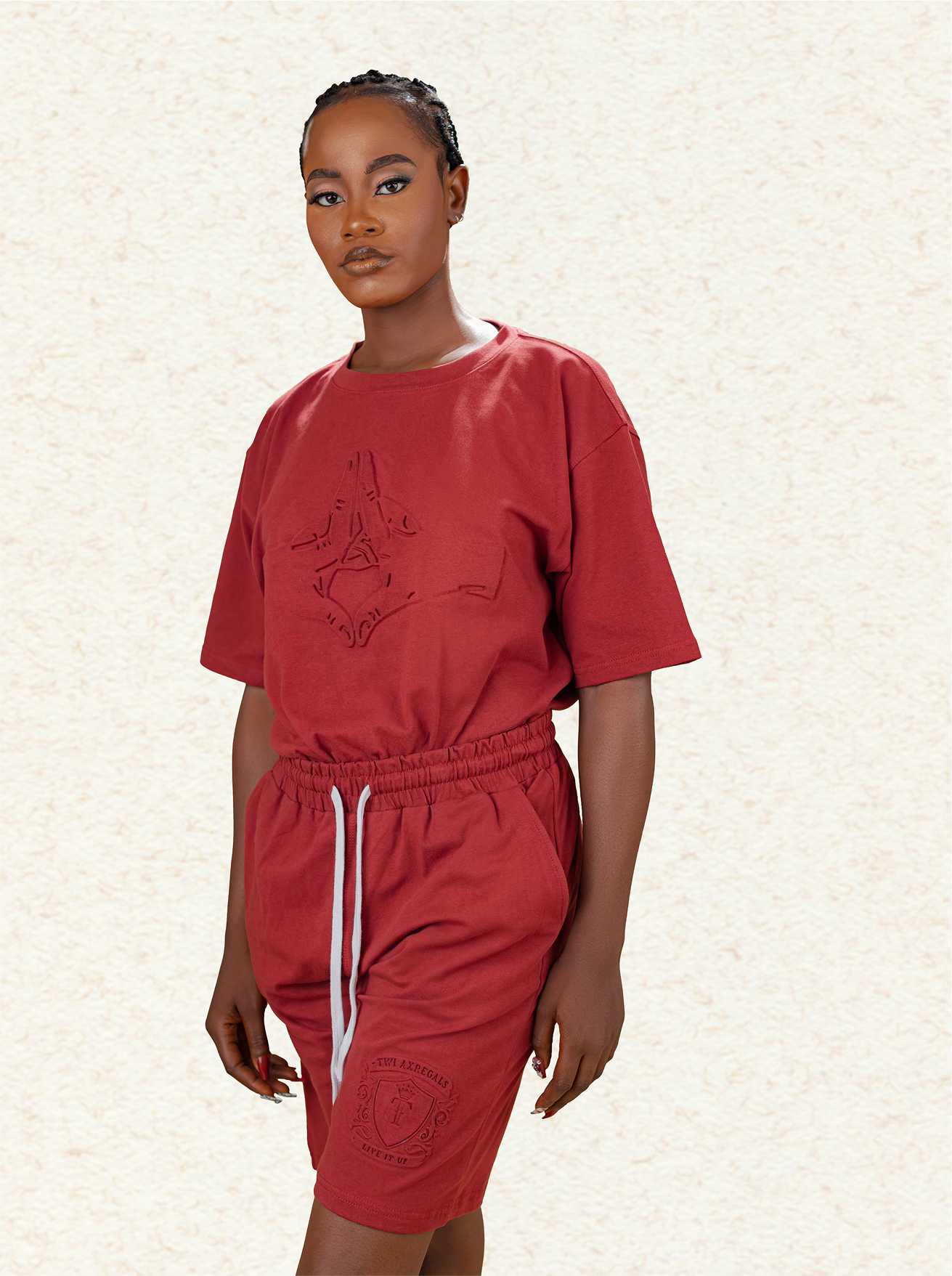 Twinax Women's Embossed Logo Co-Ord Set – Maroon