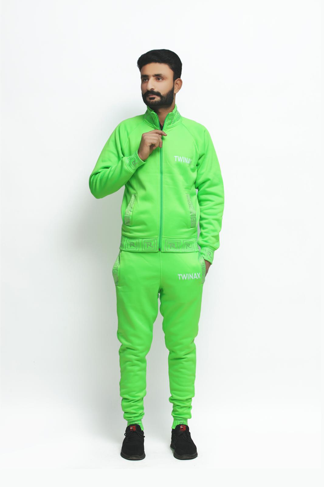 Prestige Prime Tracksuit Neon - A striking neon-colored tracksuit that blends fashion with athletic comfort.
