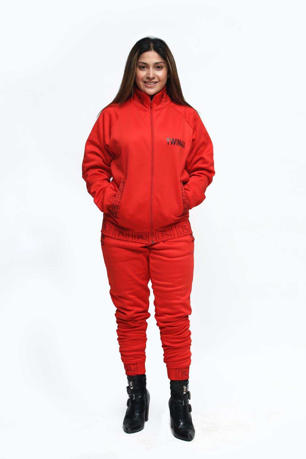 Classic Oblee Tracksuit Red - A bold and energetic red tracksuit perfect for streetwear enthusiasts.