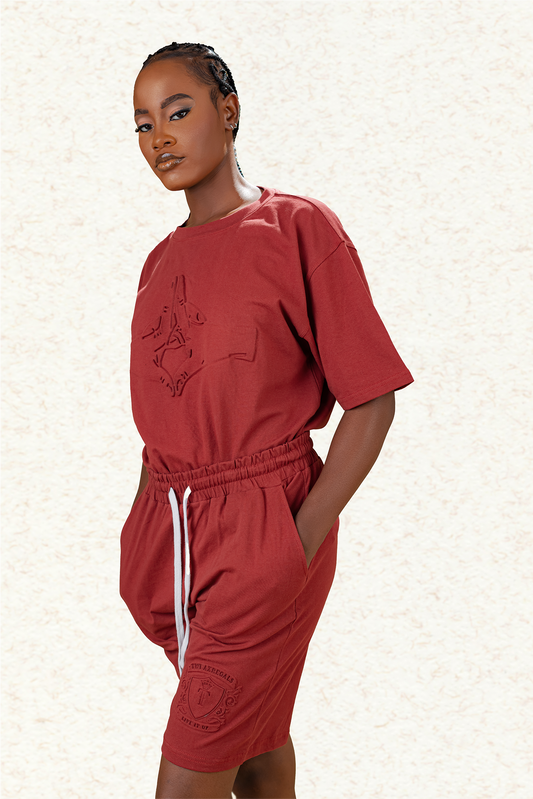 Twinax Women's Embossed Logo Co-Ord Set – Maroon